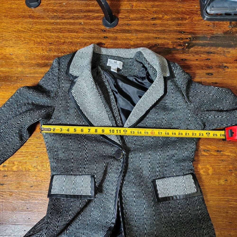 VTG Classy Long Herringbone Dress Coat Office Siren Women's Size 18W NWTS - Picture 6 of 7